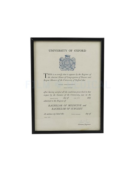 Medical Certificate University Of Oxford A4